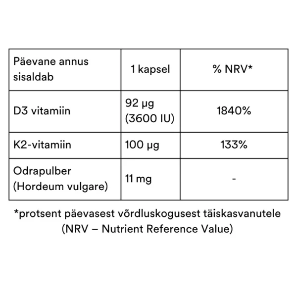 D3K2 ReSet® D-vitamiin koos K-vitamiiniga - Image 2